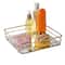 Elle Décor Satin Gold Square Mirrored Bottom Vanity Tray